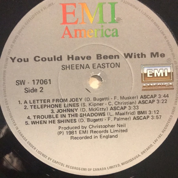 3/$30 Sheena Easton “You Could Have Been With Me” vintage vinyl album 1981 - Picture 4 of 4